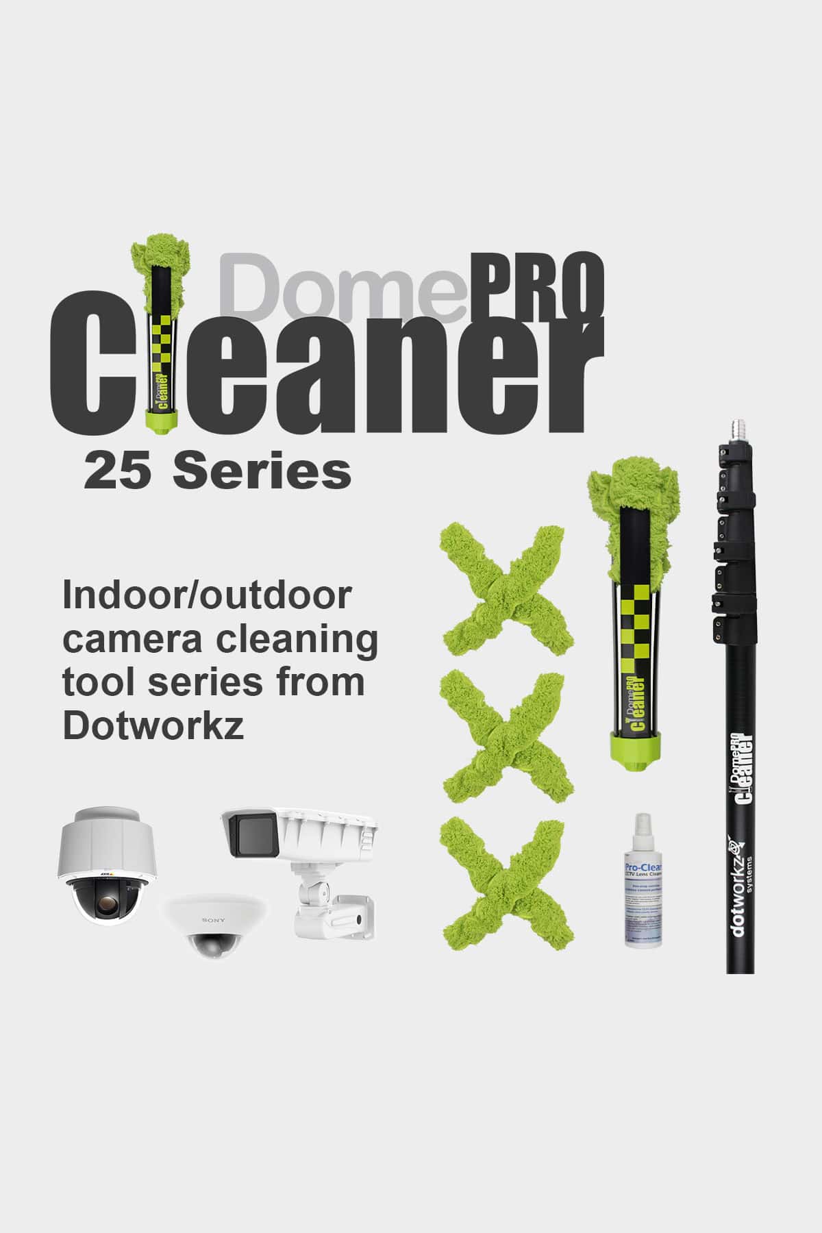 DomeCleanerPRO 25 Series Indoor/Outdoor Lens Cleaning Solution DomeCleanerPRO 25 Series Indoor/Outdoor Lens Cleaning Solution